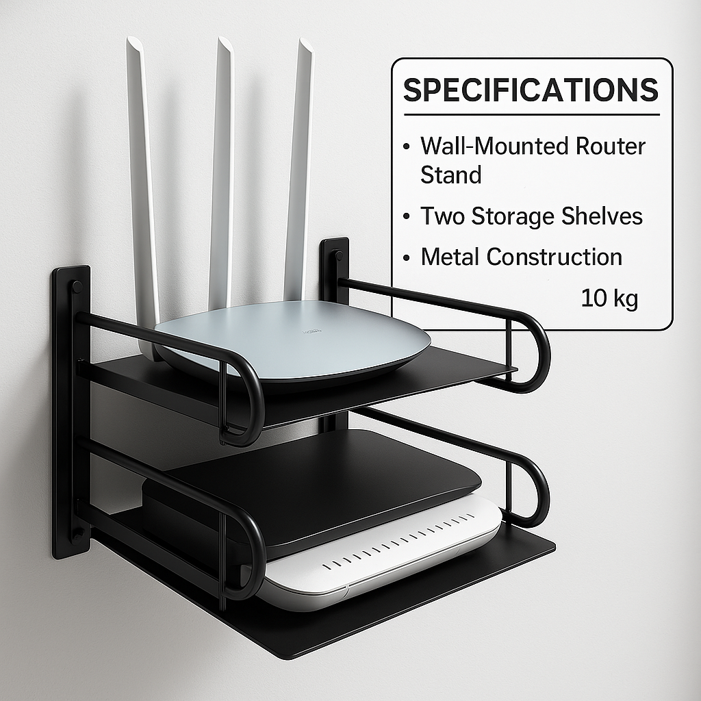 Wall-Mounted Router Shelf – Dual Layer