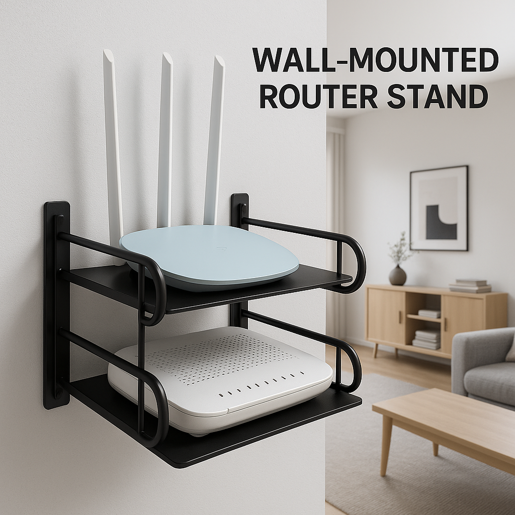 Wall-Mounted Router Shelf – Dual Layer